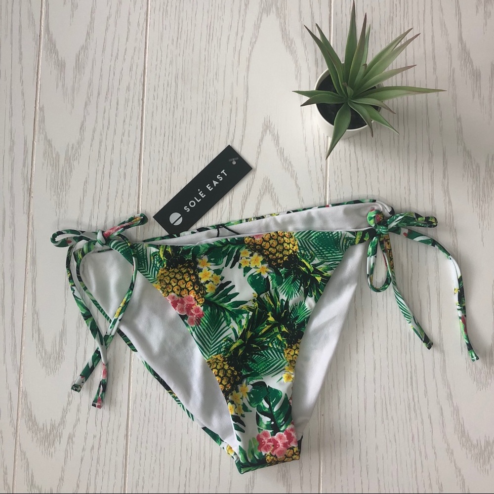 NWT Sole East Tropical Pineapple Bikini Bottom